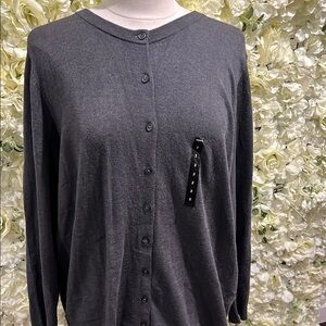 Gray Button-Up Women's Top